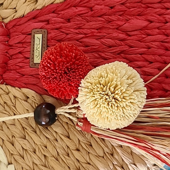 Sun n Sand Straw Hand Bag Purse Beige Tan Rust Brand New Summer Beach Vacation - Picture 3 of 5